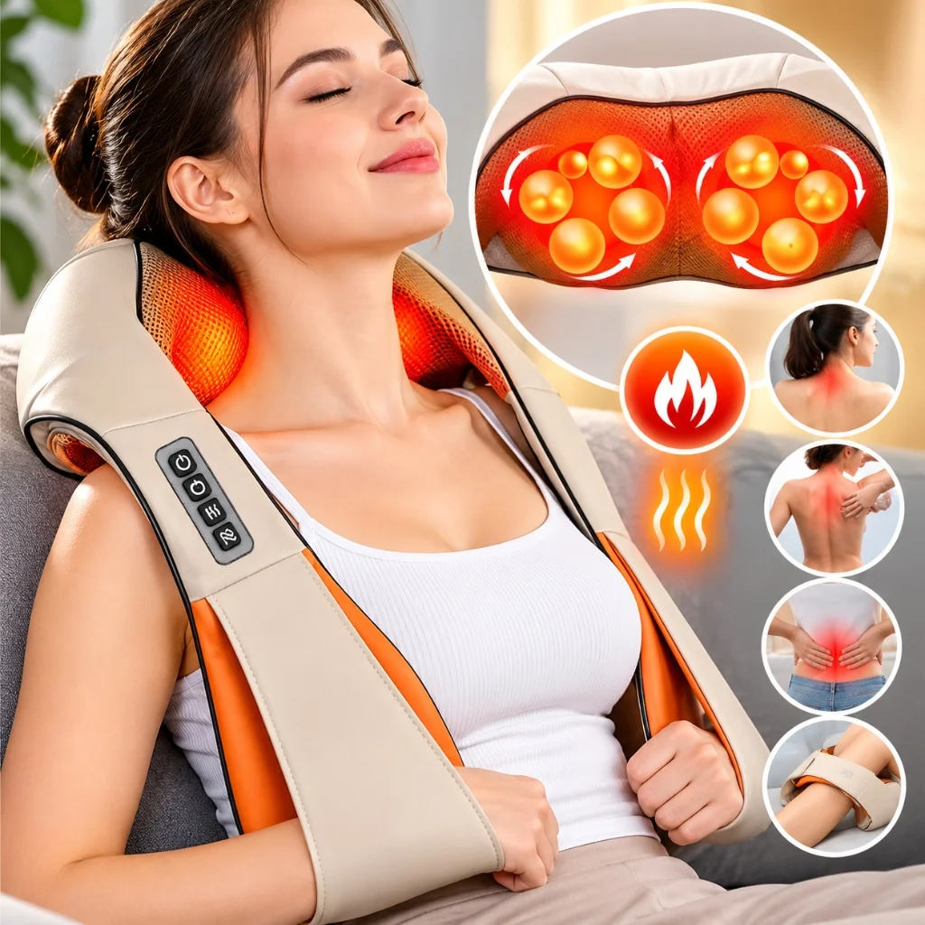 Masajeador Cervical y Espalda Shiatsu con Calor