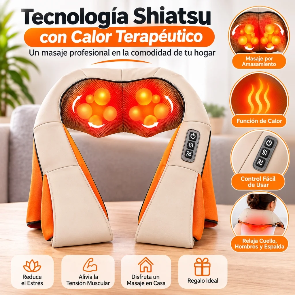 Masajeador Cervical y Espalda Shiatsu con Calor — imagen 4